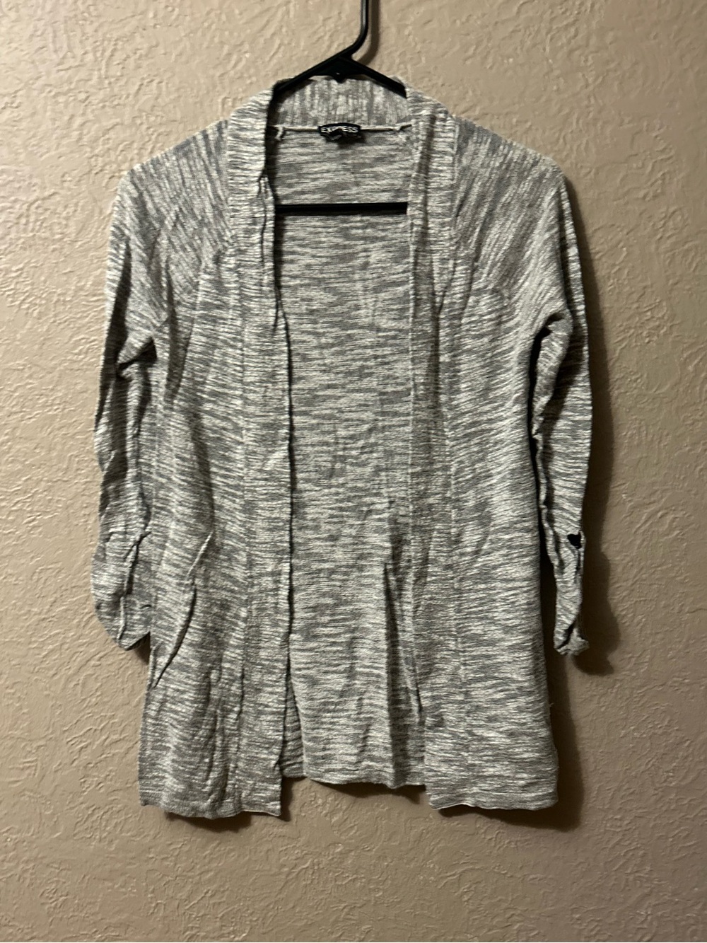 Express Heather Gray Open-Front Women's Cardigan